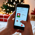 **

A cozy Swedish home interior on a snowy winter day. A person is frustratedly holding a smartphone displaying a Lineage2M synchronization error. In the background, a Christmas tree with twinkling lights is visible, highlighting the contrast between the holiday spirit and the tech frustration. Focus on warm, inviting colors for the interior and a slightly annoyed expression on the person's face. The phone screen should be clear enough to subtly show the game's logo.

**